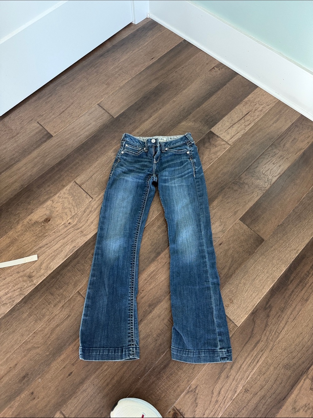Ariat Girls Blue Denim Jeans with Faded Wash